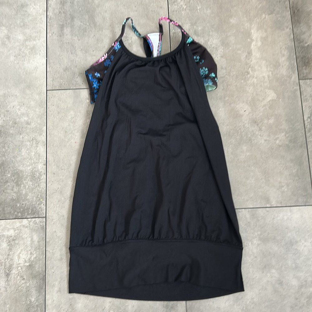 Lululemon No Limits Tank Black / Petal Pop Multi size 4 - Picture 4 of 7